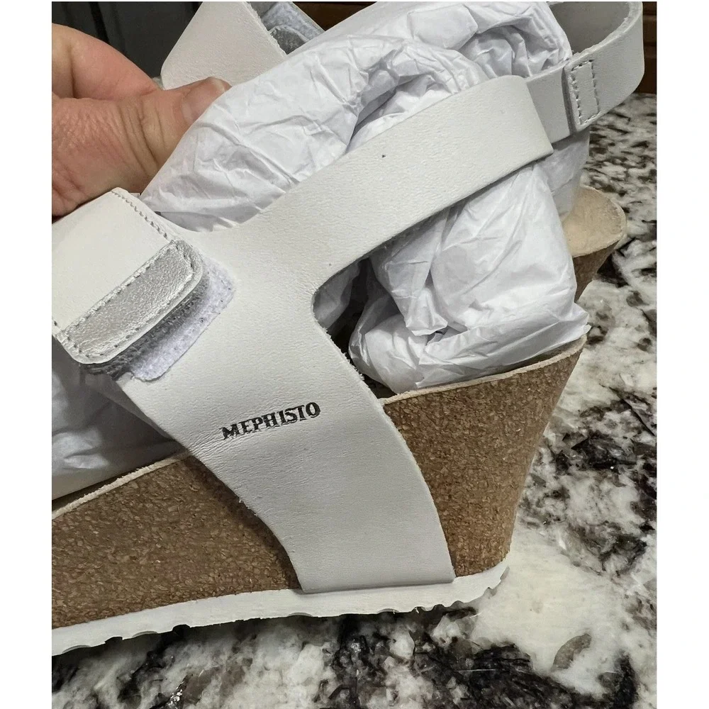 LUCIA‎ LMMSSA60 WOMEN SHOE SIZE 9M (40) WHITE LEATHER SLINGBACK BY MEPHISTO